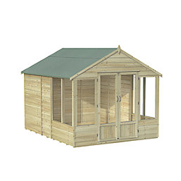 Forest Oakley 8' x 9' 6" (Nominal) Apex Timber Summerhouse with Base