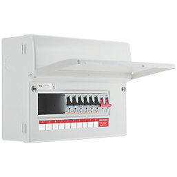 British General Fortress 12-Module 10-Way Part-Populated  Main Switch Consumer Unit