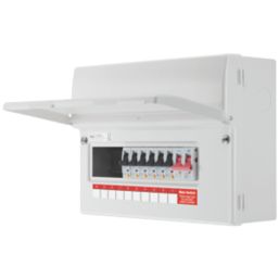 British General Fortress 12-Module 10-Way Part-Populated  Main Switch Consumer Unit
