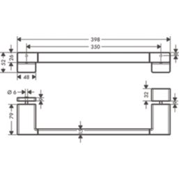 Hansgrohe AddStoris Bar Shower Door Handle Chrome 350mm Single