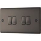 British General Nexus Metal 20A 16AX 4-Gang 2-Way Light Switch  Black Nickel