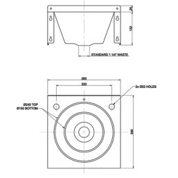 1 Bowl Stainless Steel Wall-Hung Washbasin & 2 Taps 290mm x 290mm