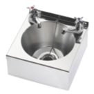 1 Bowl Stainless Steel Wall-Hung Washbasin & 2 Taps 290mm x 290mm