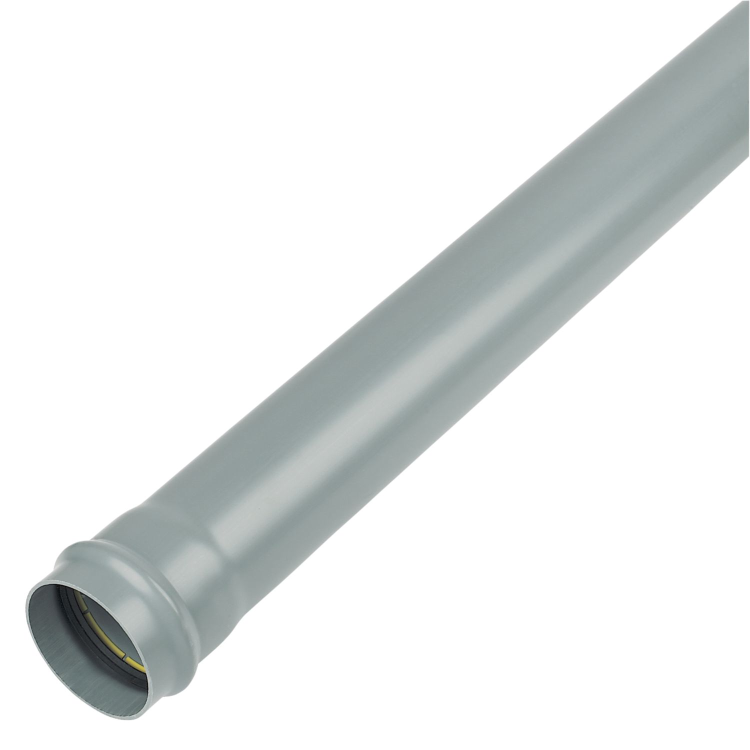 FloPlast Push-Fit Single Socket Soil Pipe Grey 110mm x 1m (27141)