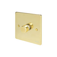 Schneider Electric Ultimate Low Profile 1-Gang 2-Way  Push Dimmer Switch  Polished Brass