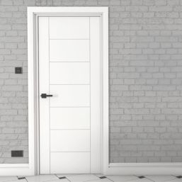 Green & Taylor  Satin Painted White Wooden Horizontal Pattern Internal Fire FD30 Door 1981mm x 762mm