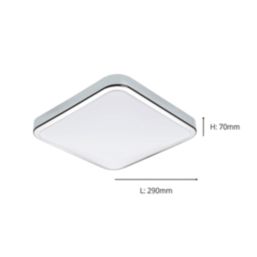 Eglo Manilva 1 LED Bathroom Ceiling Light Chrome / White 2.6/5.4W 1100lm