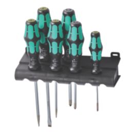 Wera 334/355/6 Kraftform Plus Rack Mixed  Screwdriver Set 6 Pcs