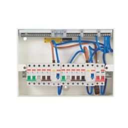 Contactum Defender 1.0 16-Module 10-Way Populated High Integrity Dual RCD Consumer Unit