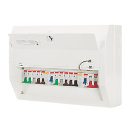 Contactum Defender 1.0 16-Module 10-Way Populated High Integrity Dual RCD Consumer Unit