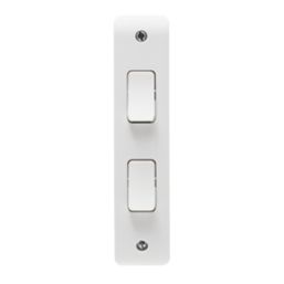 Crabtree Instinct 10AX 2-Gang 2-Way Architrave Switch  White