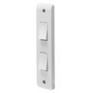 Crabtree Instinct 10AX 2-Gang 2-Way Architrave Switch  White
