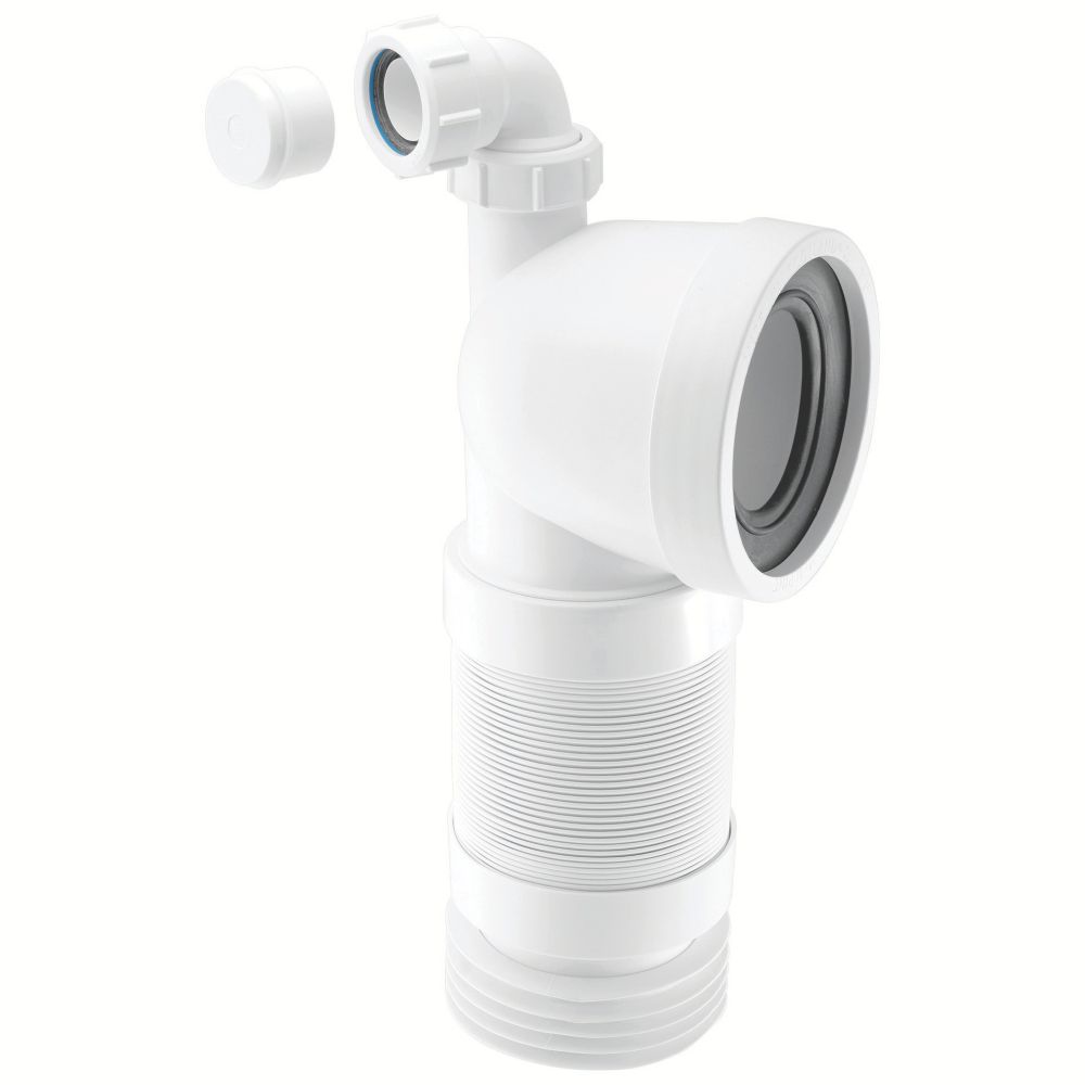 White PVC Flexible WC Pan Connector Flexi Toilet Waste 250mm-500mm New Brand