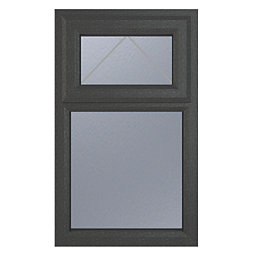 Crystal  Top Opening Obscure Triple-Glazed Casement Anthracite on White uPVC Window 905mm x 1040mm