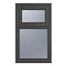 Crystal  Top Opening Obscure Triple-Glazed Casement Anthracite on White uPVC Window 905mm x 1040mm