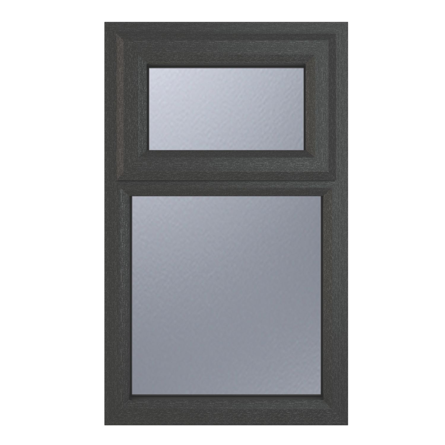 Crystal Top Opening Obscure Triple-Glazed Casement Anthracite on White uPVC Window 905mm x 1040mm (271JM)
