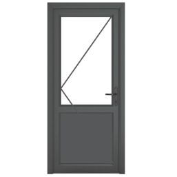 Crystal  1-Panel 1-Clear Light Left-Handed Anthracite Grey uPVC Back Door 2090mm x 840mm