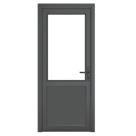 Crystal  1-Panel 1-Clear Light Left-Handed Anthracite Grey uPVC Back Door 2090mm x 840mm
