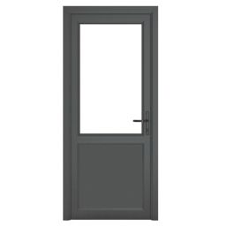 Crystal  1-Panel 1-Clear Light Left-Handed Anthracite Grey uPVC Back Door 2090mm x 840mm