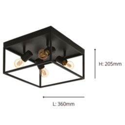Eglo Silentina 4-Light Ceiling Light Black