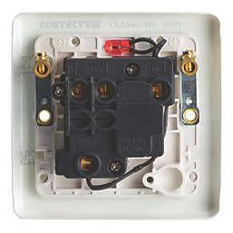 Contactum CLA3467WS 13A Switched Secret Key Fused Spur with Neon White with White Inserts
