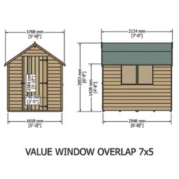 Shire  5' 6" x 6' 6" (Nominal) Apex Overlap Timber Shed
