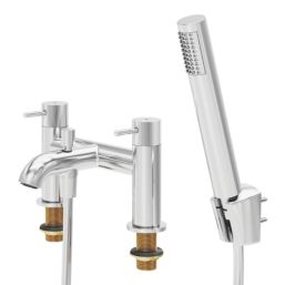 Swirl Melba Chrome 185mm Deck Mounted Dual Control Manual Shower Mixer Tap
