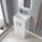 Essentials Ablis Freestanding Vanity Unit with Ceramic Basin Gloss White 510mm x 400mm x 846mm