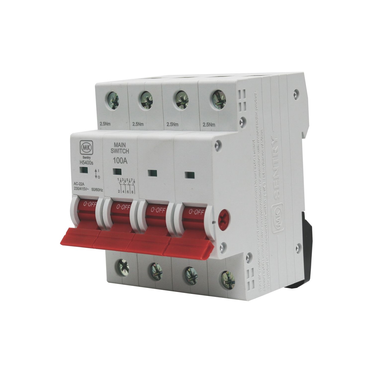 MK Sentry H5400S 100A 4-Pole Unfused 3-Phase Disconnector (271YW)
