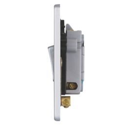 Schneider Electric Ultimate Low Profile 13A Switched Fused Spur  Brushed Chrome with Black Inserts