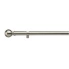 Universal Metal Eyelet Curtain Pole Satin Steel 28mm x 1.8m
