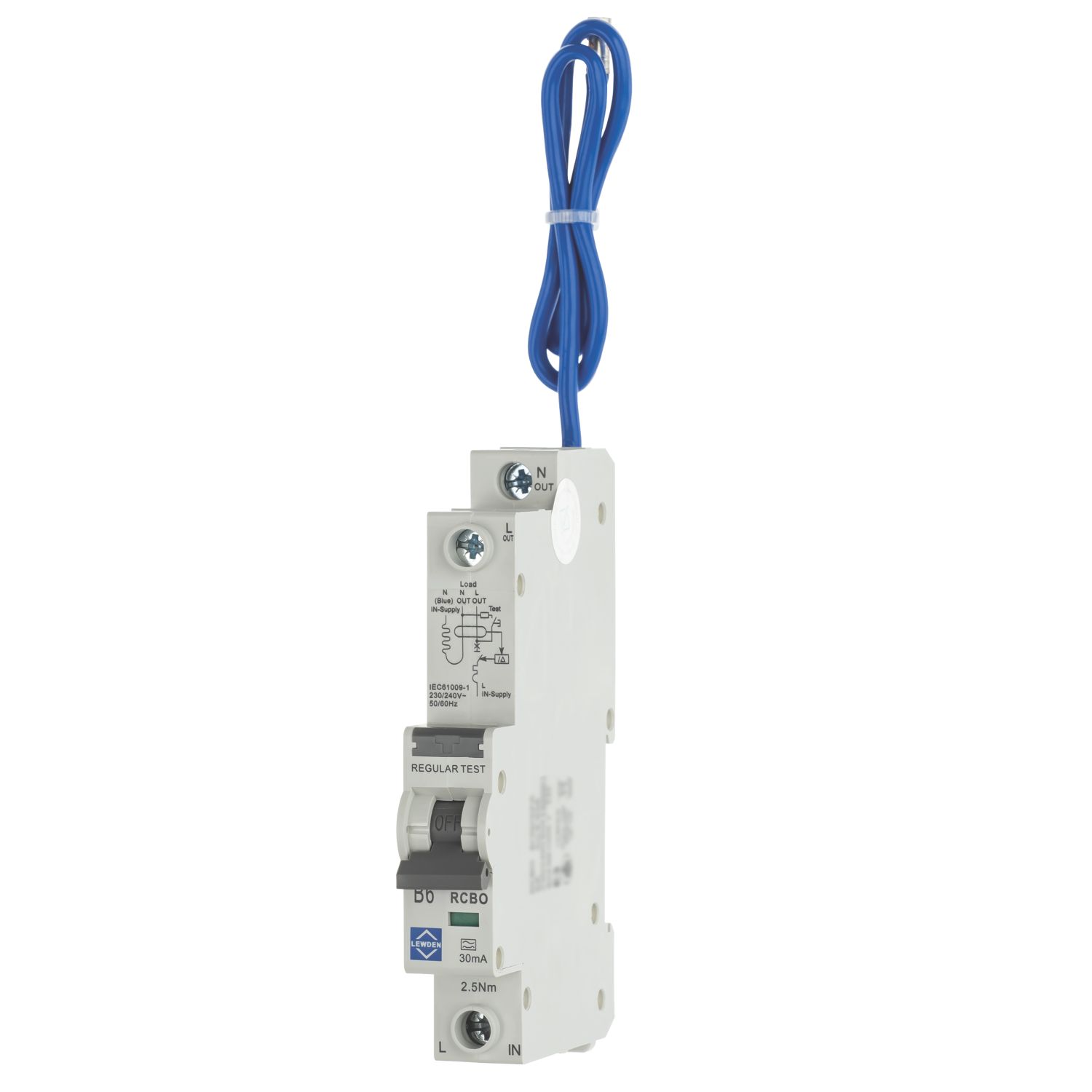 Lewden 6A 30mA Type A SP B Curve RCBO (272HM)