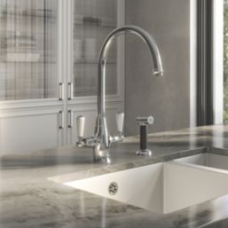 ETAL Oswald  Dual Lever Kitchen Mixer with Rinse Chrome