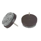 Fix-O-Moll Brown Round Pinned Felt Gliders 24mm x 24mm 16 Pack