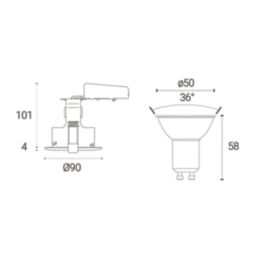 4lite WiZ Connected Fixed  Fire Rated LED Smart Downlight Satin Chrome 4.9W 345lm