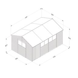 Forest Beckwood 14' 6" x 10' (Nominal) Reverse Apex Shiplap Timber Shed