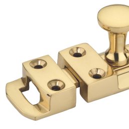Smith & Locke Flat Door Bolt Polished Brass 60mm