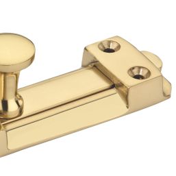 Smith & Locke Flat Door Bolt Polished Brass 60mm