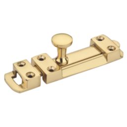 Smith & Locke Flat Door Bolt Polished Brass 60mm