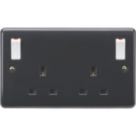 Knightsbridge Part M 13A 2-Gang DP Switched Plug Sockets Anthracite