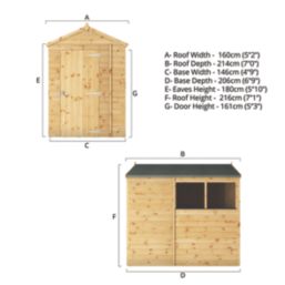 Mercia Modular 5' x 7' (Nominal) Apex Shiplap T&G Timber Shed