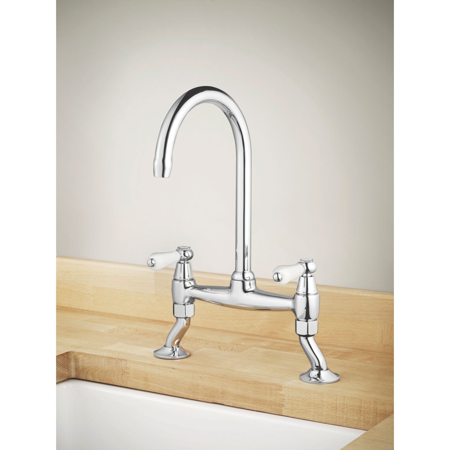 Swirl Allegro Surface Mounted Deck Sink Mixer Kitchen Tap Chrome (27341)