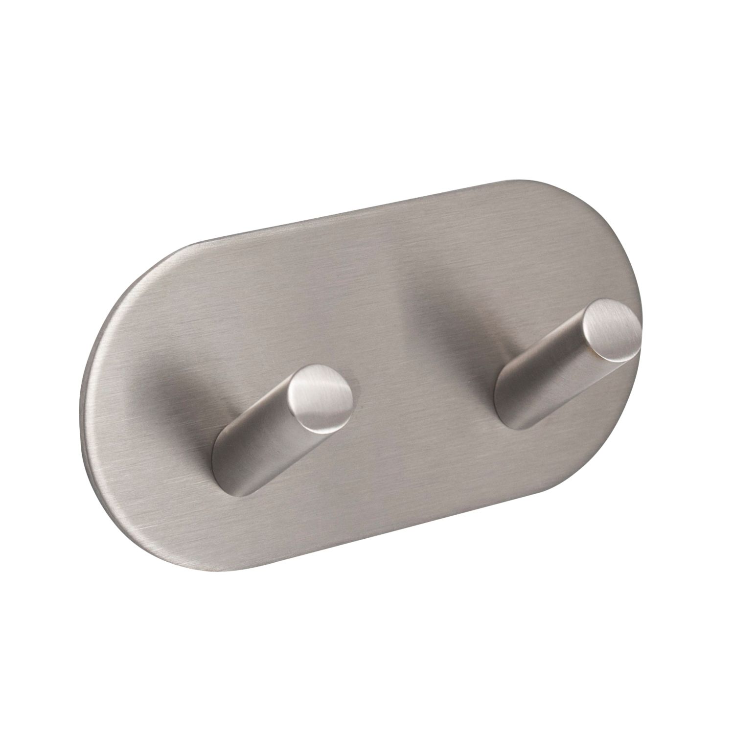 Eclipse 2-Hook Angled Coat Rail Satin Stainless Steel 96mm x 48mm (2736P)