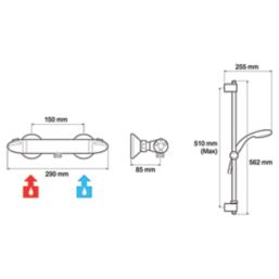 Mira Coda Pro Rear-Fed Exposed Polished Chrome  Thermostatic Mixer Shower