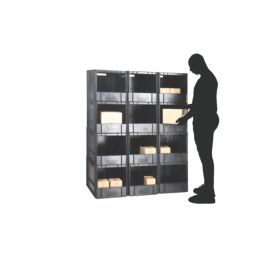 Barton 76Ltr 400mm x 600mm x 400mm Black Open Fronted Euro Container
