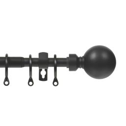 Renaissance Black Curtain Pole 16/13mm x 180-300cm
