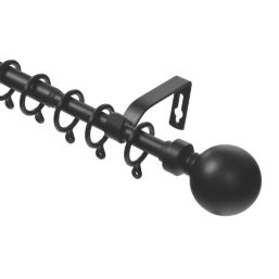 Renaissance Black Curtain Pole 16/13mm x 180-300cm
