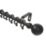 Renaissance Black Curtain Pole 16/13mm x 180-300cm
