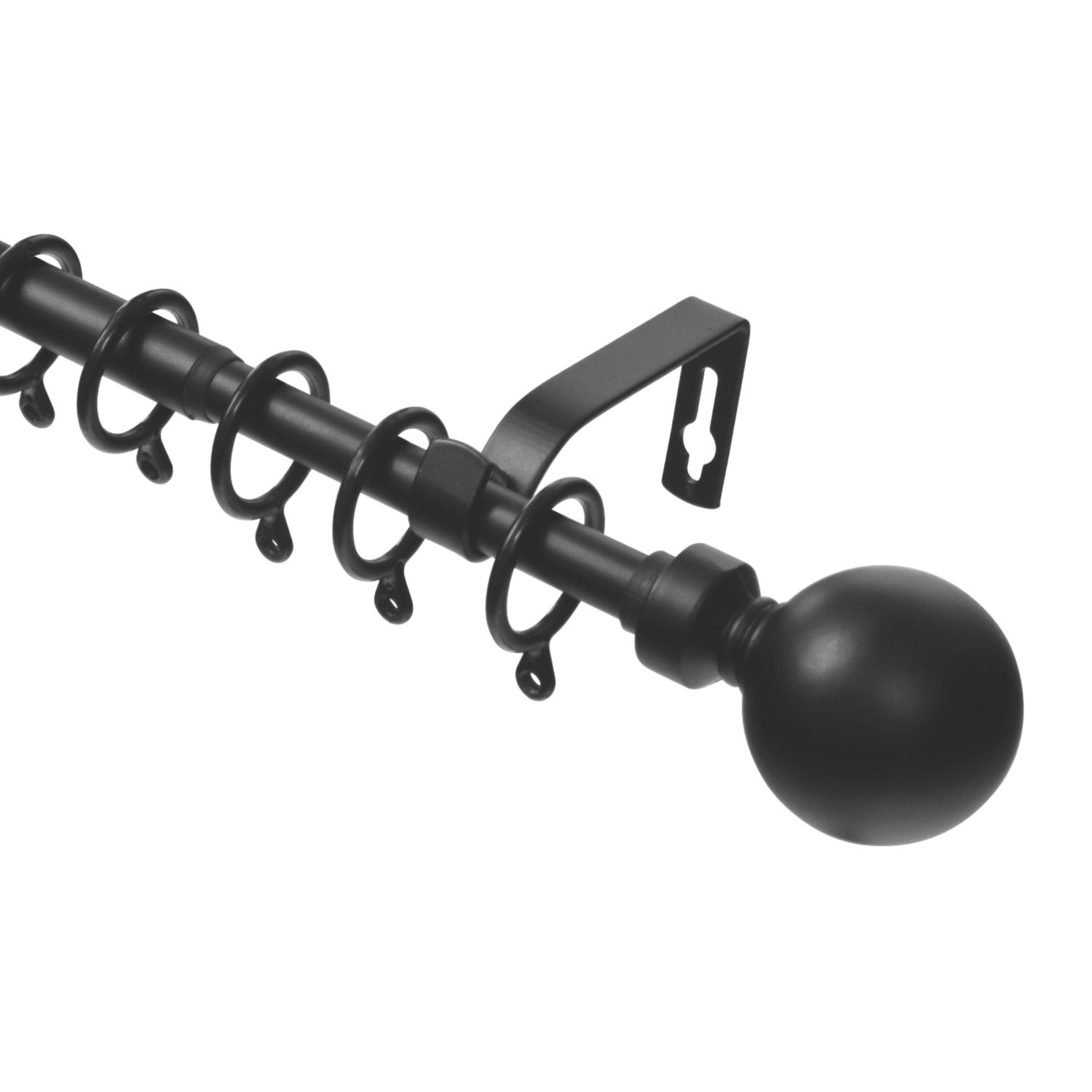 Renaissance Black Curtain Pole 16/13mm x 180-300cm (273CK)