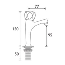 Bristan Value High Neck Pillar Round Head Kitchen Taps Chrome-Plated 1 Pair